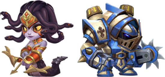 The Heroes Express The Features Of Both Their Faction - Tap Tap Heroes (550x256), Png Download