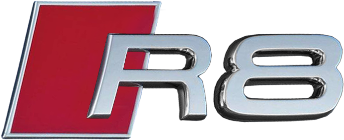 Black Audi Sports Car R8 Logo 2013 Images In Png Audi - Audi R8 Logo Png (760x374), Png Download