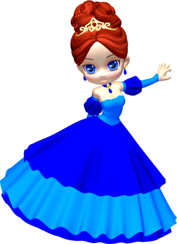 Princess In Blue Poser Png Clipart - Imagenes De Princesas Animadas (581x800), Png Download