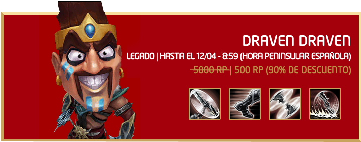 Para Celebrar El Día De Draven, Draven, El Aspecto - Draven Draven 5000 Rp (741x294), Png Download