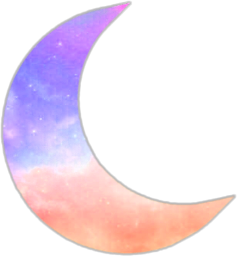 Ftestickers Moon Crescent Gradientcolors Purple - Moon (1024x1024), Png Download