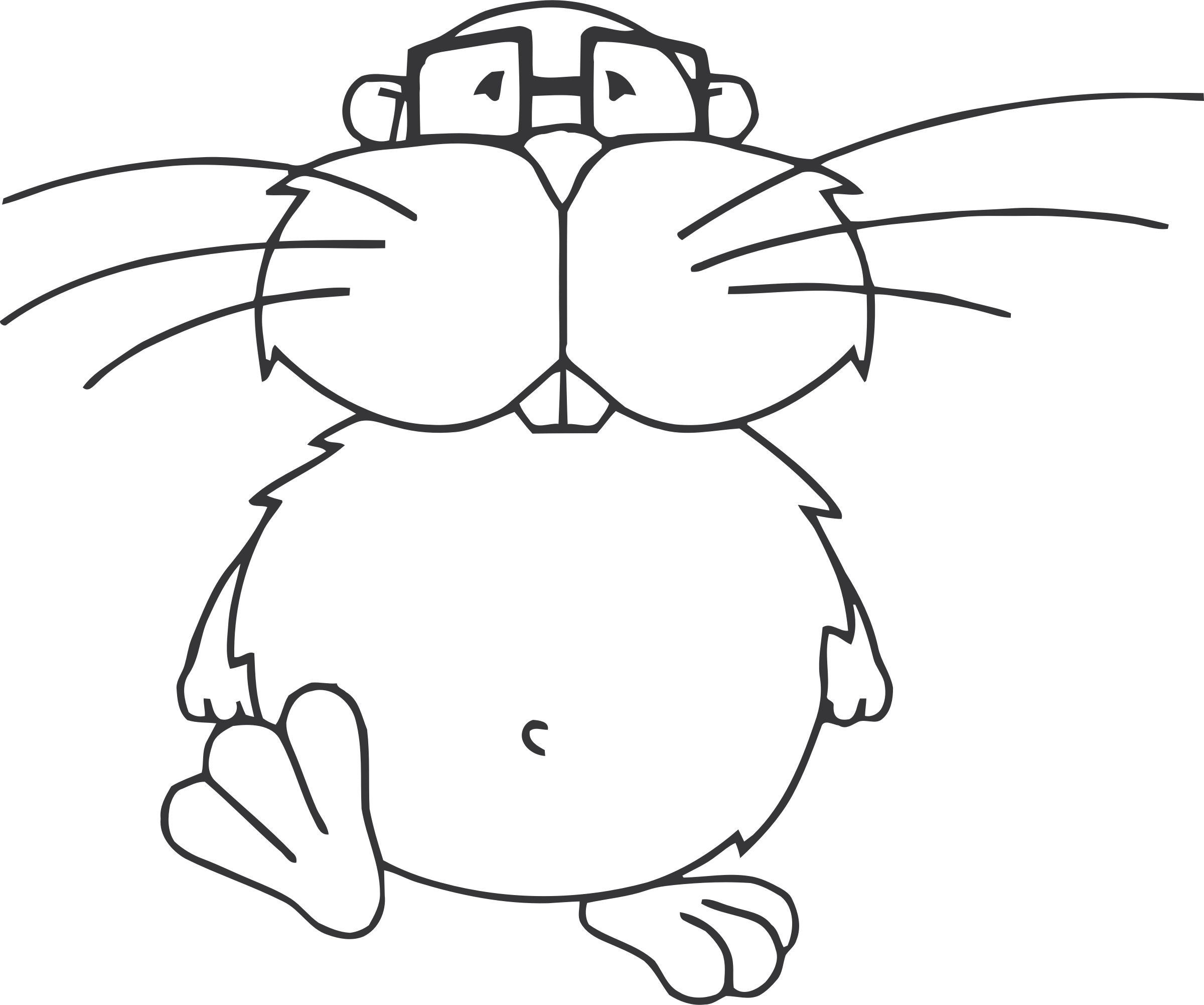 Mammal Eye American Beaver Drawing Cartoon - Clip Art (899x750), Png Download