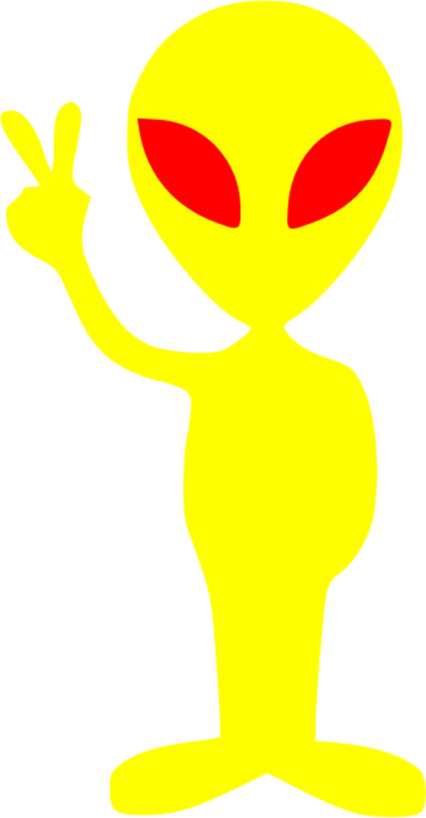 Alien Clipart - Yellow Alien Clipart (600x1151), Png Download