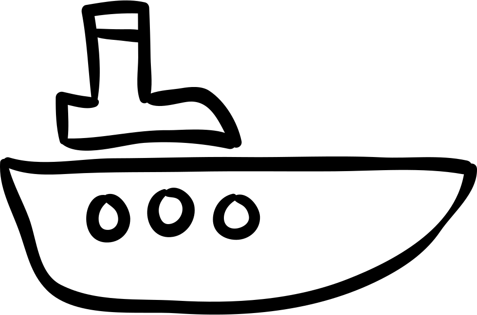 Boat Hand Drawn Outline Comments - Vector Graphics (980x648), Png Download