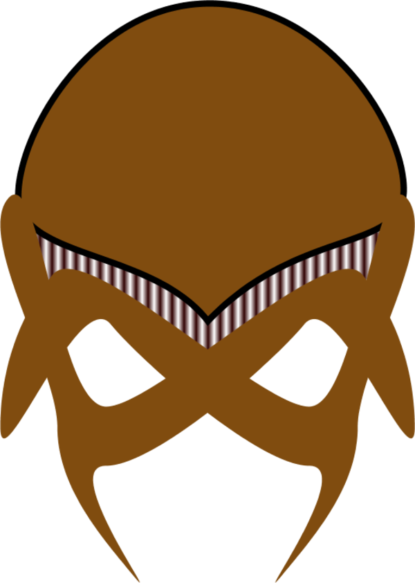 Brown Clipart Alien - Alien Mask Template (600x842), Png Download