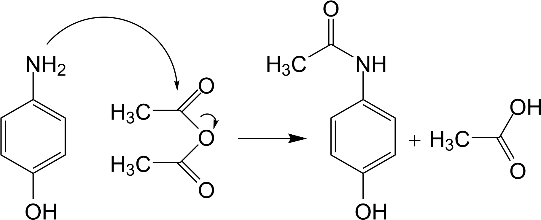 Http - //www - Esacademic - Of Paracetamol - Estructura Quimica Del Acetaminofen (1844x768), Png Download