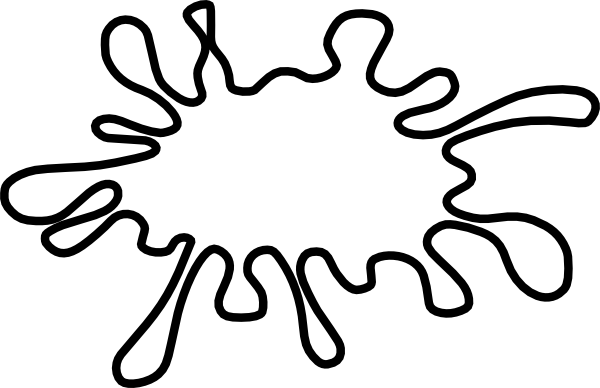 Paint Splatters Templates Printable - White Paint Splat Clipart (600x388), Png Download