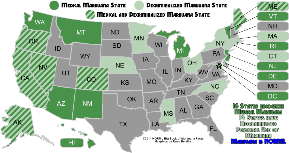 Recreational And Medical Weed States (1024x640), Png Download
