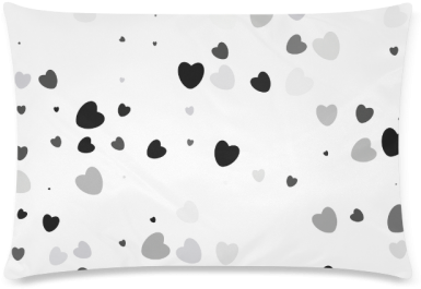 Black Hearts Custom Rectangle Pillow Cases 16"x24" - Car (500x500), Png Download