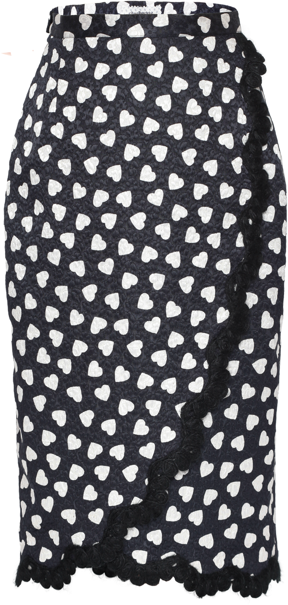 Ou La La Skirt Black Hearts - White Long Sleeve Dress With Red Polka Dot (1080x1650), Png Download