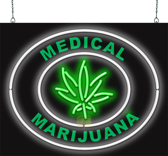Medical Marijuana Neon Sign - Medical Cannabis (550x513), Png Download
