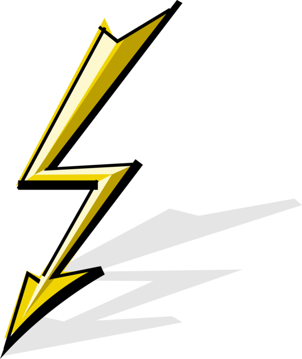 Vector Illustration Of Bolt Of Lightning Arrow Flash - Vector Graphics (590x700), Png Download