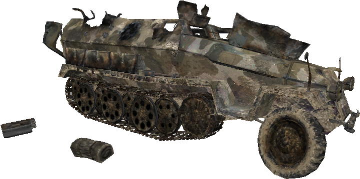 251 Model Destroyed Waw - Sd.kfz. 251 (734x385), Png Download