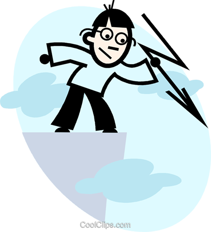 Man Throwing Lightning Bolt (436x480), Png Download