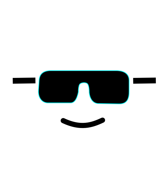 B&w Clip Art At Clker - Lego Face Sunglasses (552x599), Png Download