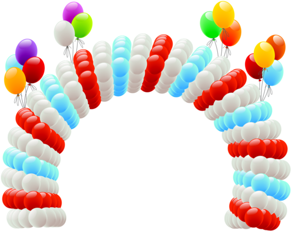 Multicoloured Balloons - Balloon Decoration For Birthday Party (600x471), Png Download