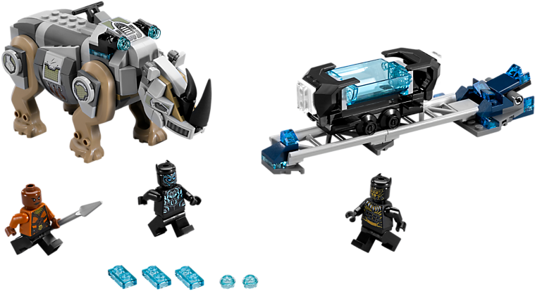 Rhino Face-off By The Mine - Lego Black Panther 76099 (800x600), Png Download