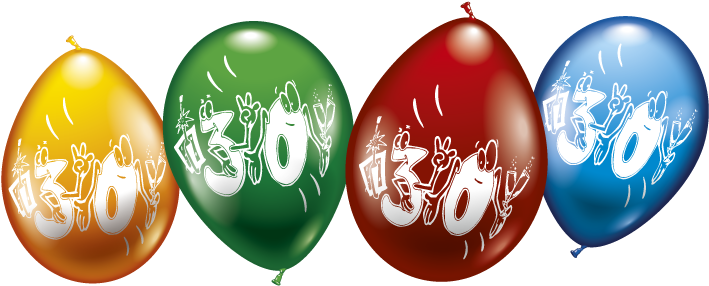 30012 Ballons 30 Ballondarstellung - Ballon 30 Png (738x295), Png Download
