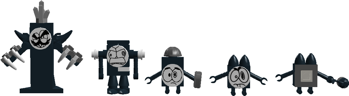 Here Are Each Of The Nixels's That Appear In This Set - Lego King Nixel (1177x422), Png Download
