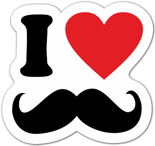 I Love Mostacho - Pegatinas Dia Del Padre (500x469), Png Download