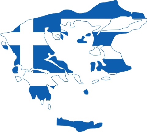 Greece Map With Flag (481x433), Png Download