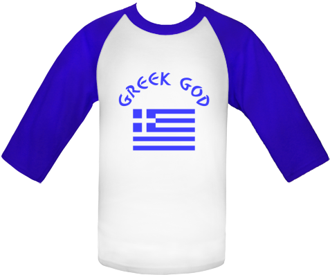 Greek God White And Blue Baseball Jersey - Baseball Shirt Ideas For Boys (480x480), Png Download