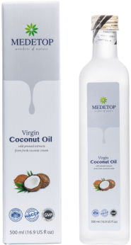 Medetop Virgin Coconut Oil 500ml - Medetop Virgin Coconut Oil (550x445), Png Download