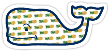 Vinyard Vines Whale - Redbubble Stickers Vineyard Vines Whale (375x360), Png Download