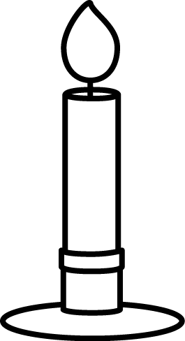 Candlestick Candle Clipart - Clipart Black And White Candle (265x488), Png Download