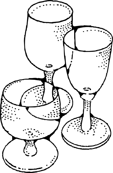 Wine Glasses Clip Art Free Vector 4vector - Drinking Glasses Clip Art (390x594), Png Download