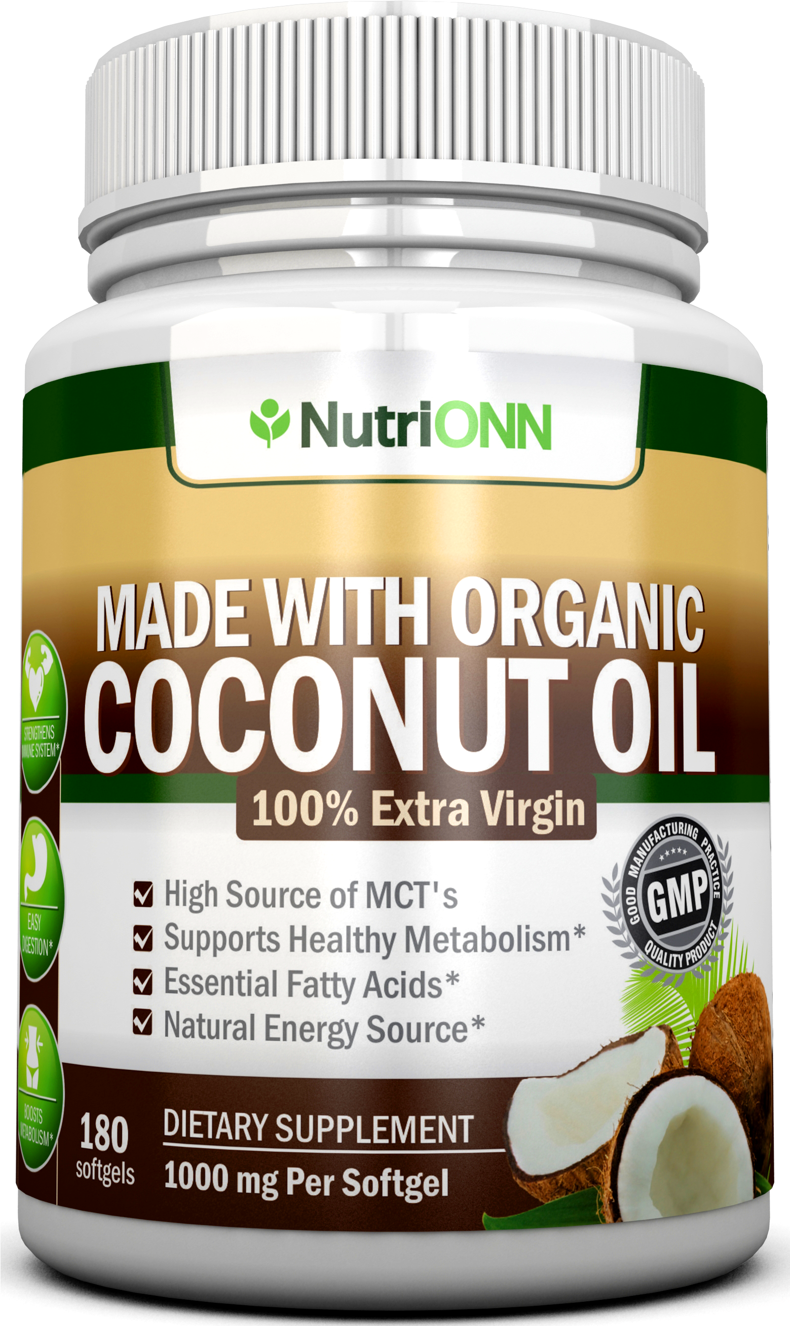 Organic Coconut Oil Capsules - Kidney Supplements (1600x2717), Png Download