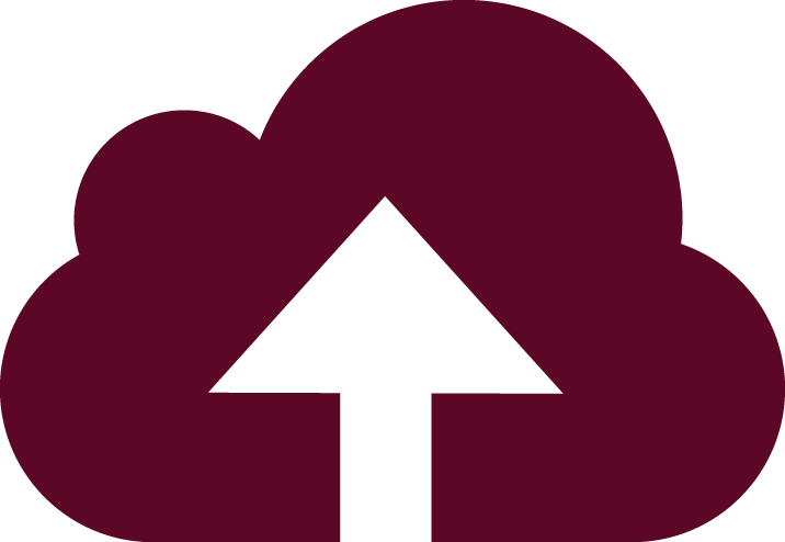 Maroon Cloud With Arrow Pointing Up Icon - Easterwood Airport (716x494), Png Download