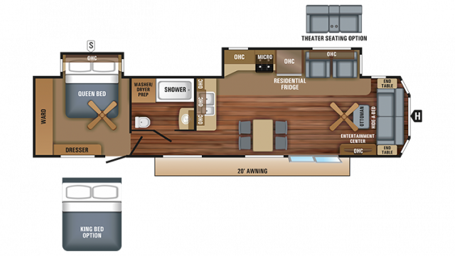2018 Jay Flight Bungalow 40fsds Floor Plan Img - Floor Plan (640x360), Png Download