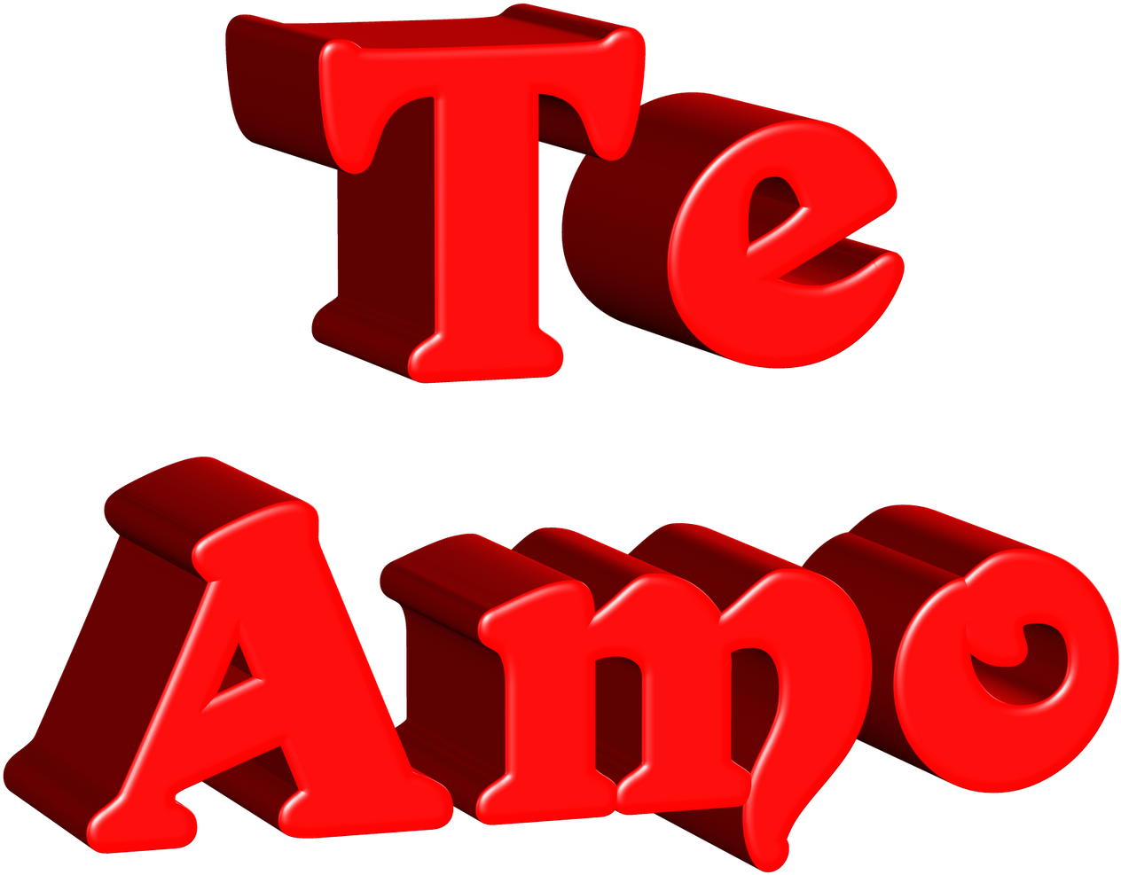 Yükle Letras 3d Te Amo (1600x1600), Png Download