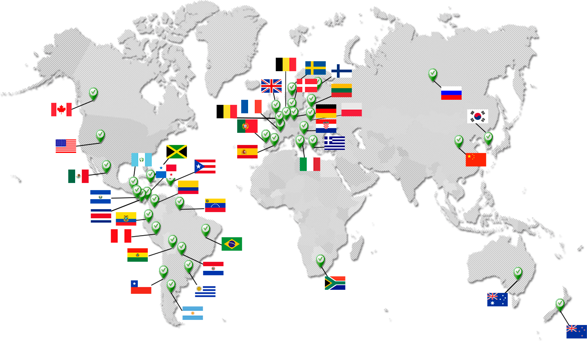40 Países Representados En Esta Nueva Edición - World Map (1200x740), Png Download