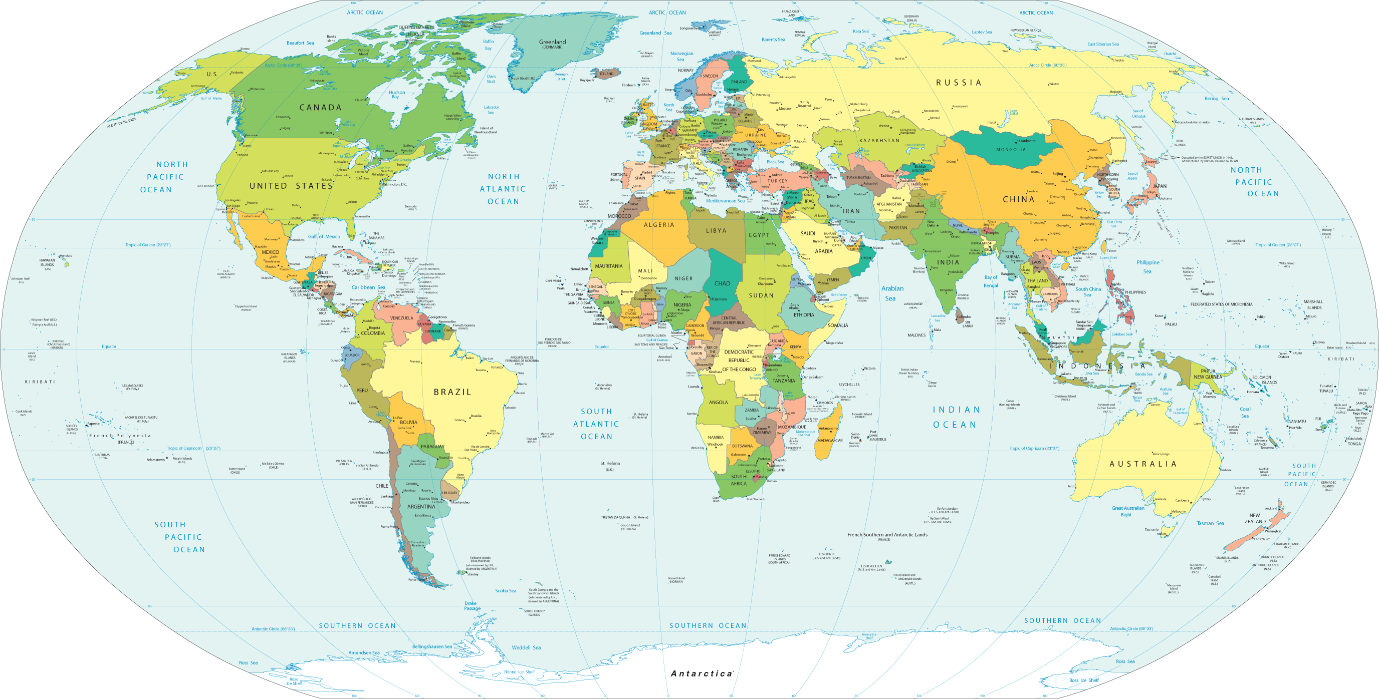 Map Of The World (2752x1396), Png Download