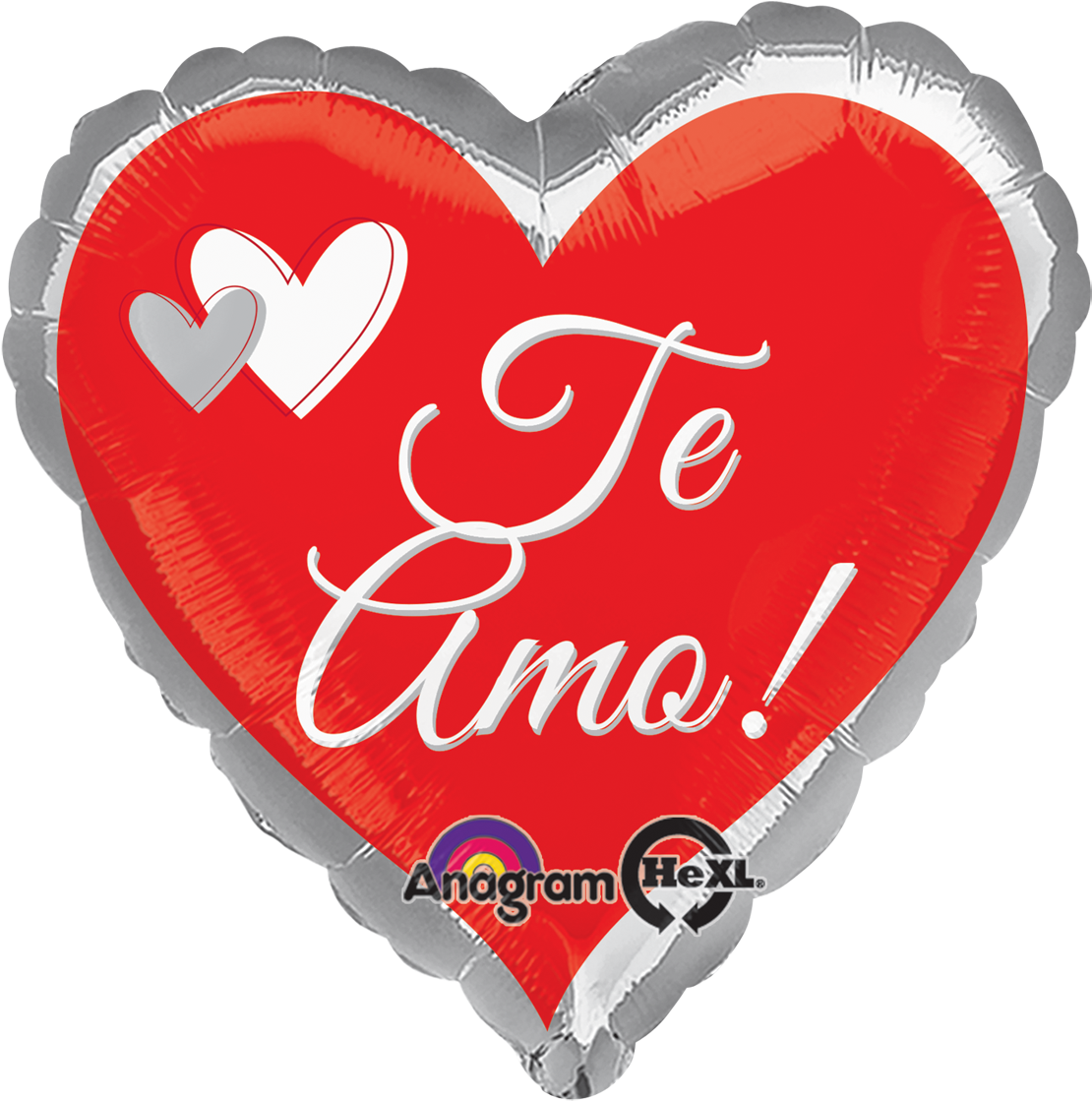 Te Amo Red & Silver - 18" Te Amo Red & Silver Mylar Balloon - Mylar Balloons (1200x1208), Png Download