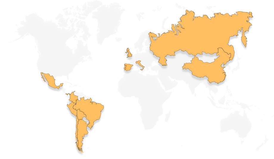 Operates With More Than 9 Different Currencies - Map (920x535), Png Download
