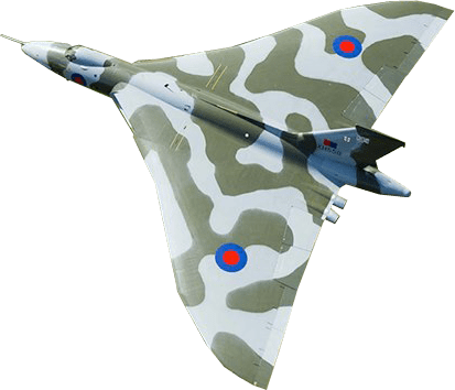 Vulcan Bomber Plane Xh558 Png Image - Vulcan Bomber No Background (413x354), Png Download