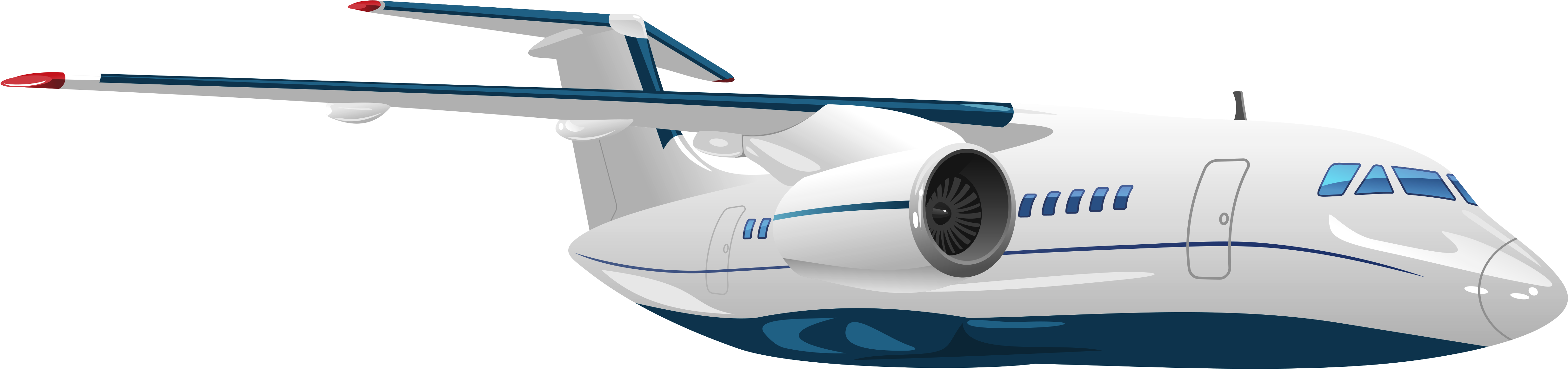 Airplane Vector Png Download - Airplane Clip Art Transparent (4992x1422), Png Download