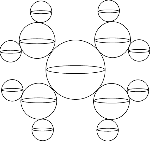 Lower Dimensional Spheres Gather Spherically To Form - Drawing (484x454), Png Download