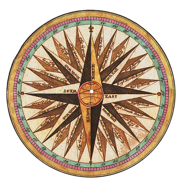 2 X Slipmats Scratch Pads Felt For 12" Lp Record Players - Compass Vintage Png (620x620), Png Download