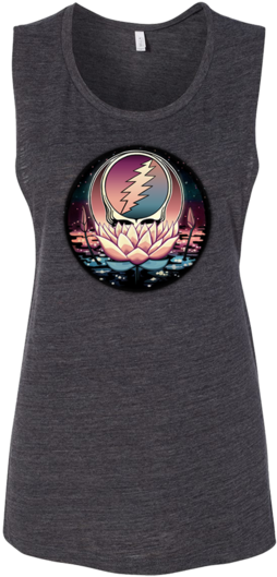 Grateful Dead Lotus Stealie Women's Flowy Muscle Tank - Grateful Dead - Lotus Syf Black Youth Hoodie Black (550x550), Png Download
