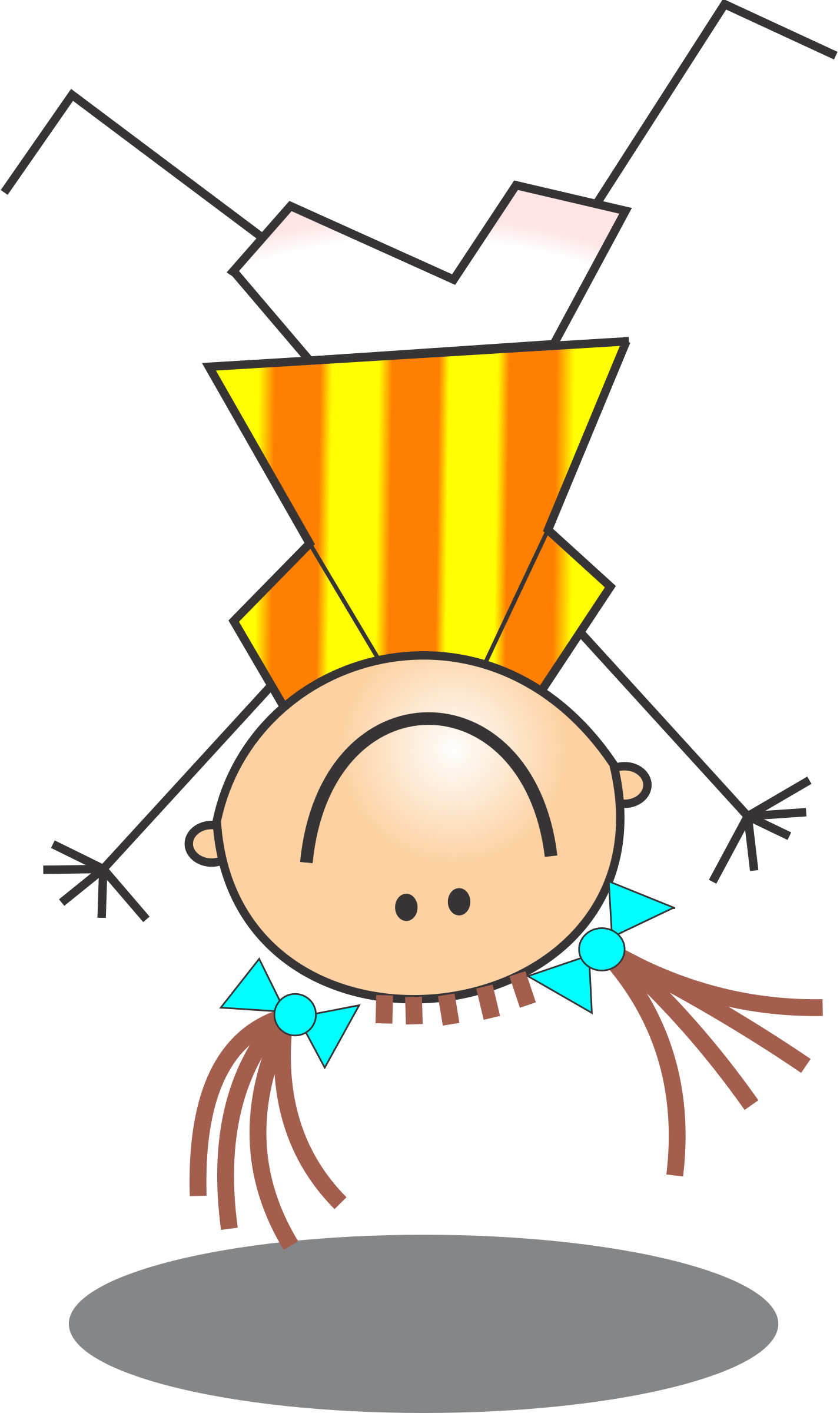 Girl Stick Figure People Clipart - Cartwheel Clipart (1427x2400), Png Download