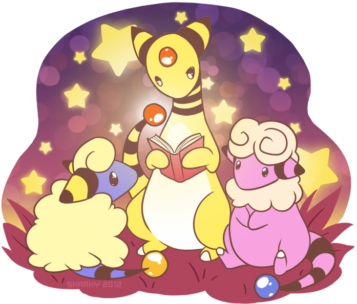 Mareep & Flaffy & Ampharos - Mareep Flaaffy Ampharos (703x602), Png Download