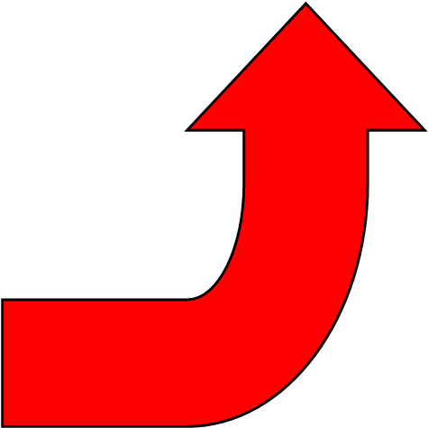 Publish With Glogster - Curve Arrow Right Red (500x482), Png Download