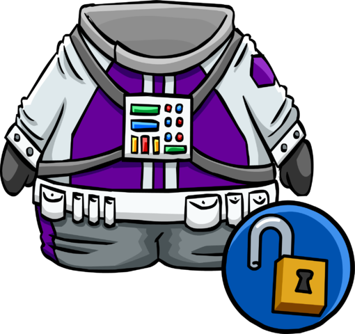 Purple Space Suit Unlockable Icon - Club Penguin Blue (510x480), Png Download