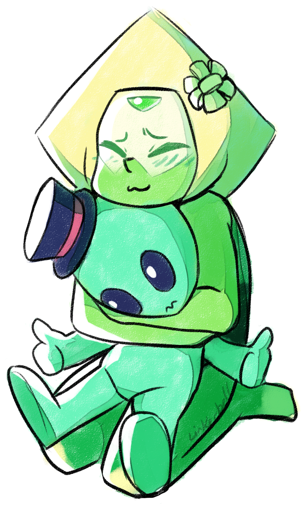 Peridot By Linkerbell On Tumblr, Steven Universe Salvia, - Steven Universe Baby Peridot Cute (1230x1692), Png Download