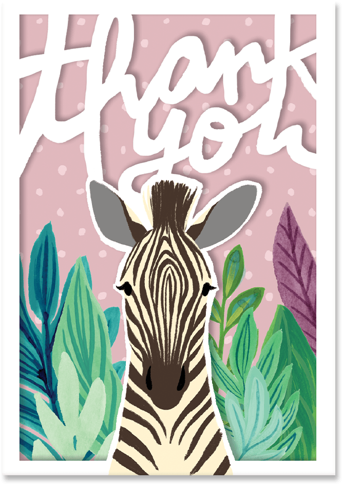 Thank You Zebra Boxed Cards - Zebra (1200x1200), Png Download