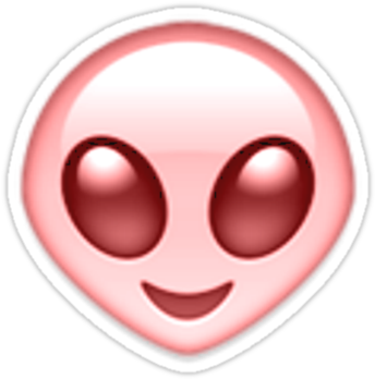 Alien Png Tumblr - Alien Emoji With Flower Crown (375x360), Png Download